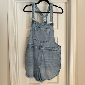Aerie denim short overalls